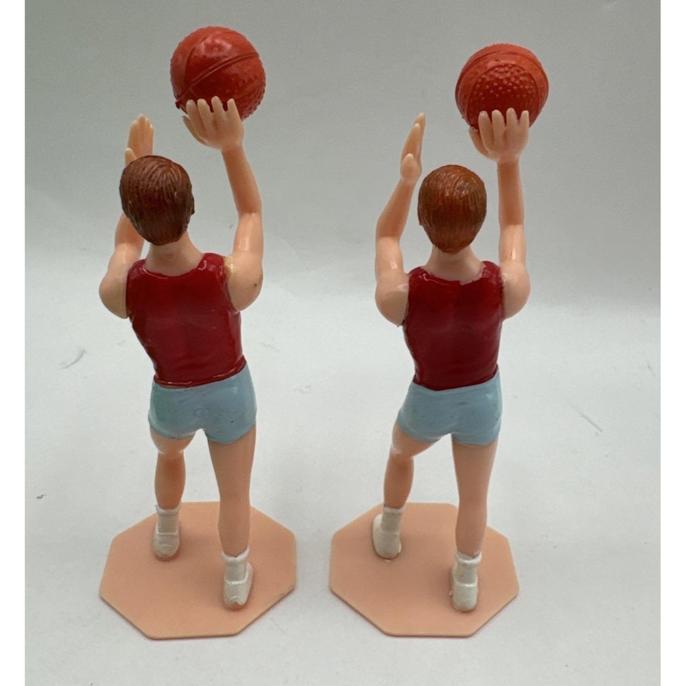 Vintage Bakery Crafts Figures Basketball Players Cake Cupcake Toppers Decoration - Picture 8 of 9